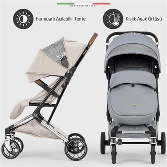 Elele Vita Premium Kabin Tipi Bebek Arabası Silver Gri