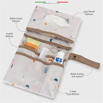 EleleLife Bebek Bakım Organizer Çantası Marla Bej