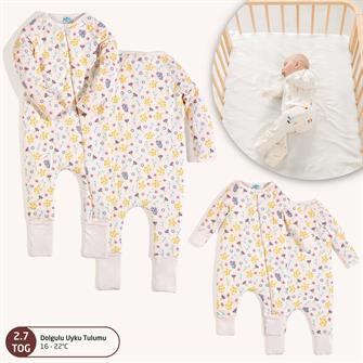 EleleLife Dolgulu Çoçuk/Bebek Uyku Tulumu 2.7 Tog Pudra Flor