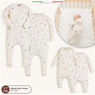 EleleLife Dolgulu Çoçuk/Bebek Uyku Tulumu 2.7 Tog Krem Mono