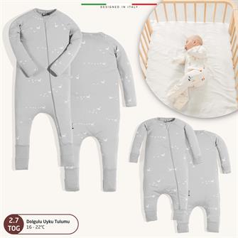 EleleLife Dolgulu Çoçuk/Bebek Uyku Tulumu 2.7 Tog Gri Pato
