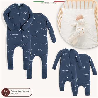 EleleLife Dolgulu Çoçuk/Bebek Uyku Tulumu 2.7 Tog İndigo Pato