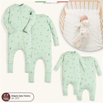 EleleLife Dolgulu Çoçuk/Bebek Uyku Tulumu 2.7 Tog Yeşil Sanno