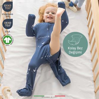 EleleLife Dolgulu Çoçuk/Bebek Uyku Tulumu 2.7 Tog İndigo Pato