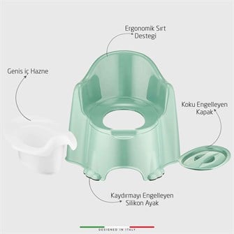 EleleLife Tuvalet Eğitimi için Taşınabilir Bebek Lazımlık Yeşil