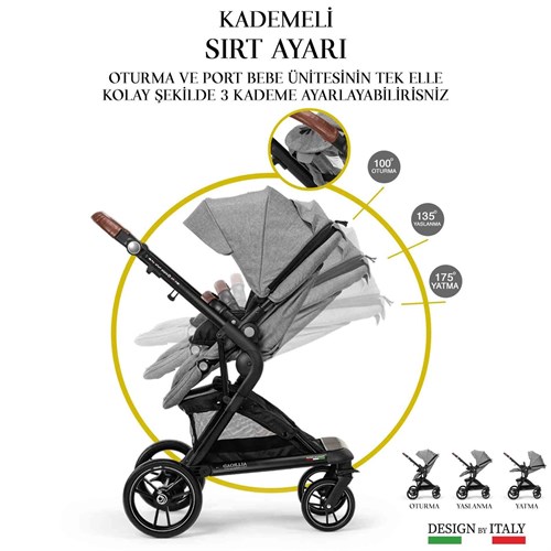 Elele Allroad 2 Travel Sistem Bebek Arabası Gri