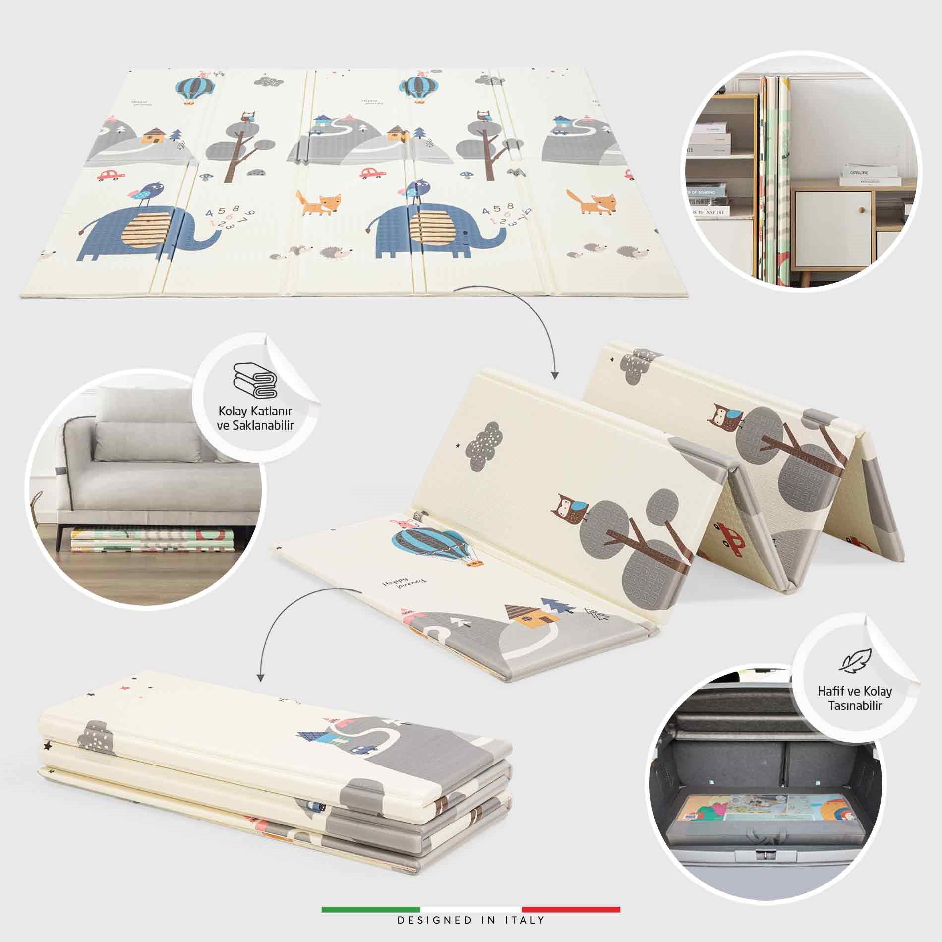 Elele Ocean Katlanabilir Oyun Matı Oyun Halısı 150x200x1 Cm XFD101 Ocean