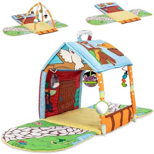 Elele Toys Casa 3in1 Ev Tipi Bebek Oyun Halısı ve Oyun Çadırı MİX | Elele  Baby