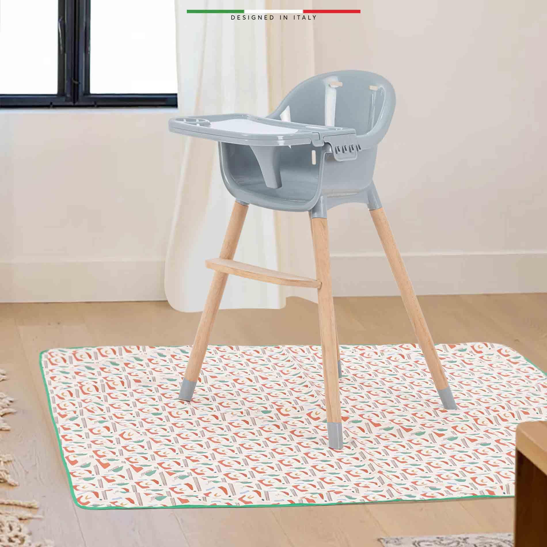 EleleLife Aktivite ve Mama Sandalyesi Örtüsü Sıvı Geçirmez Leke Tutmaz 150x180 Fiore