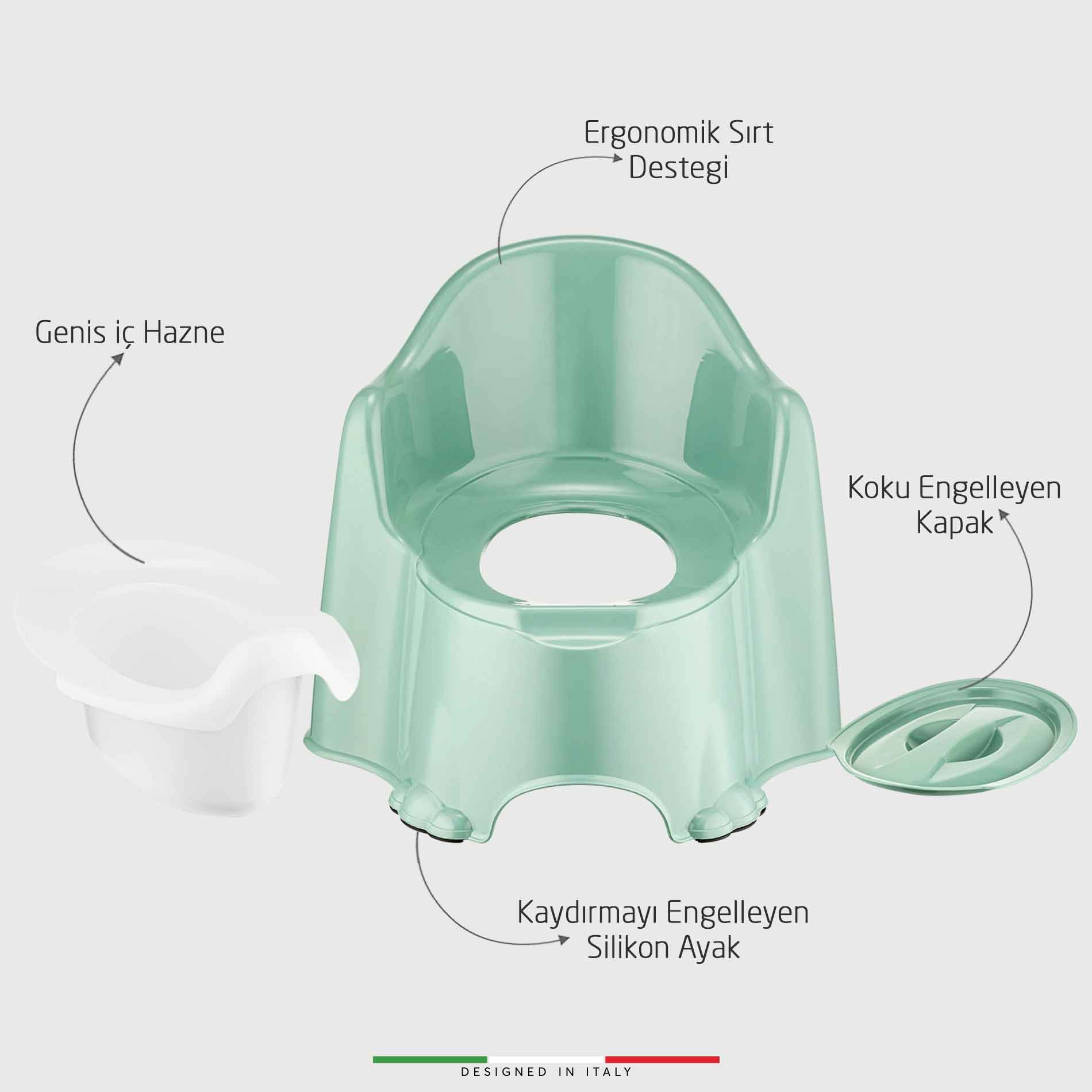 EleleLife Tuvalet Eğitimi için Taşınabilir Bebek Lazımlık Yeşil