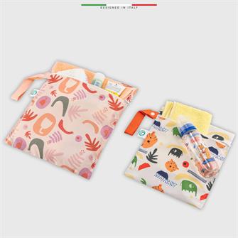 EleleLife Islak Kuru ve Kirli Bebek Çantası Sıvı Geçirmez XL Büyük Boy 37x30 cm Shapes