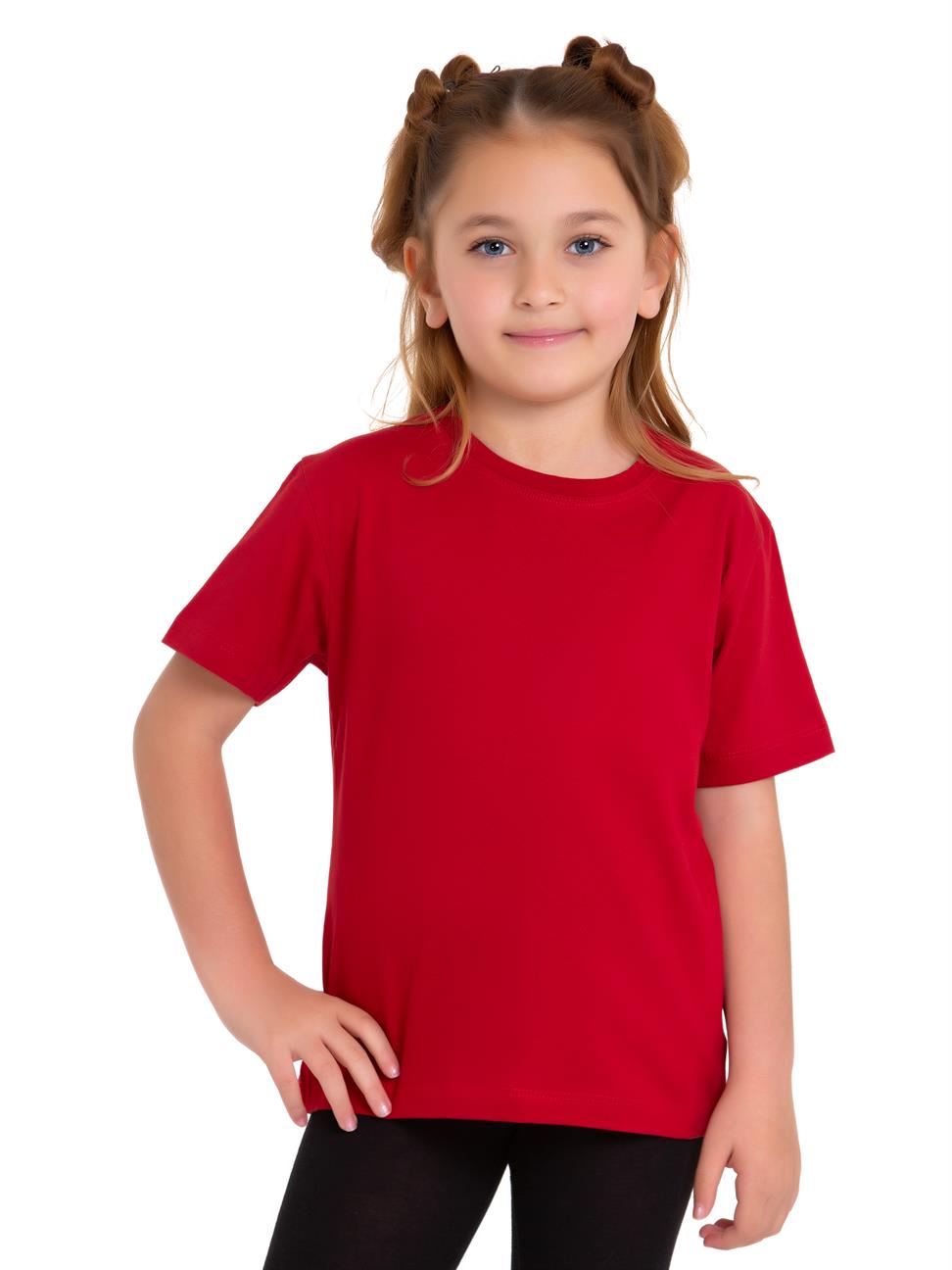 Acar Kids-Bisiklet Yaka Kısa Kol Baskısız Bordo Renk Kız Çocuk Tshirt