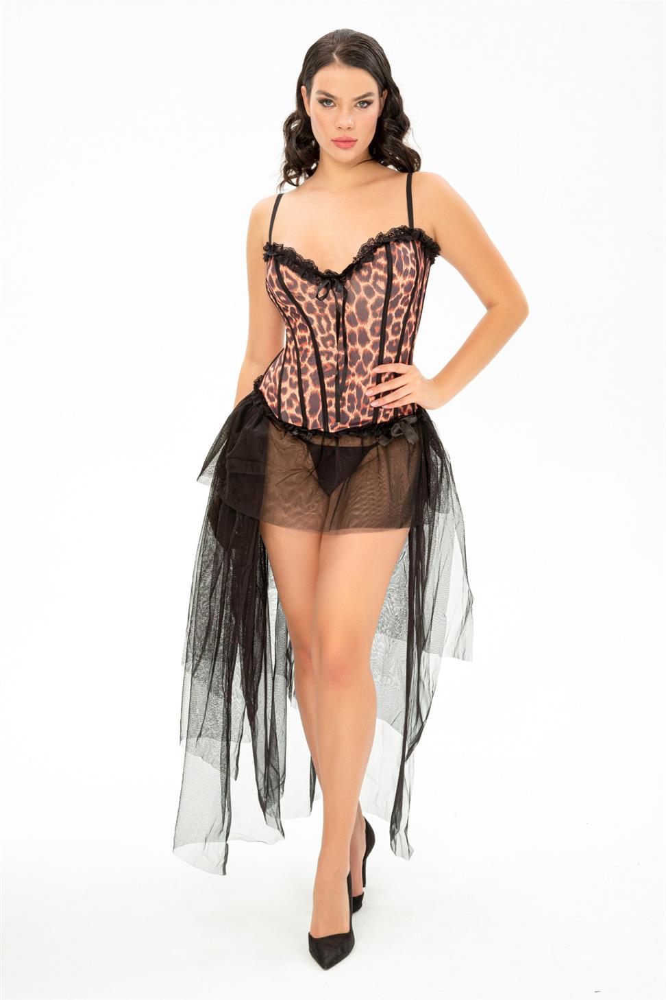 Askılı Sıfır Kol Gri Somon Renk Kadın Kostum