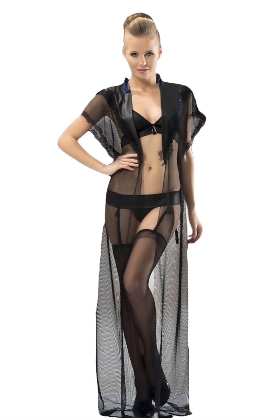 V Yaka Kısa Kol Siyah Renk Kadın Fantezi Takım