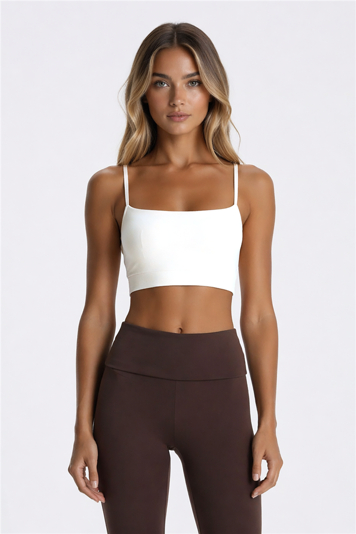 Askılı Crop Atlet Ekru | Fashion Friends