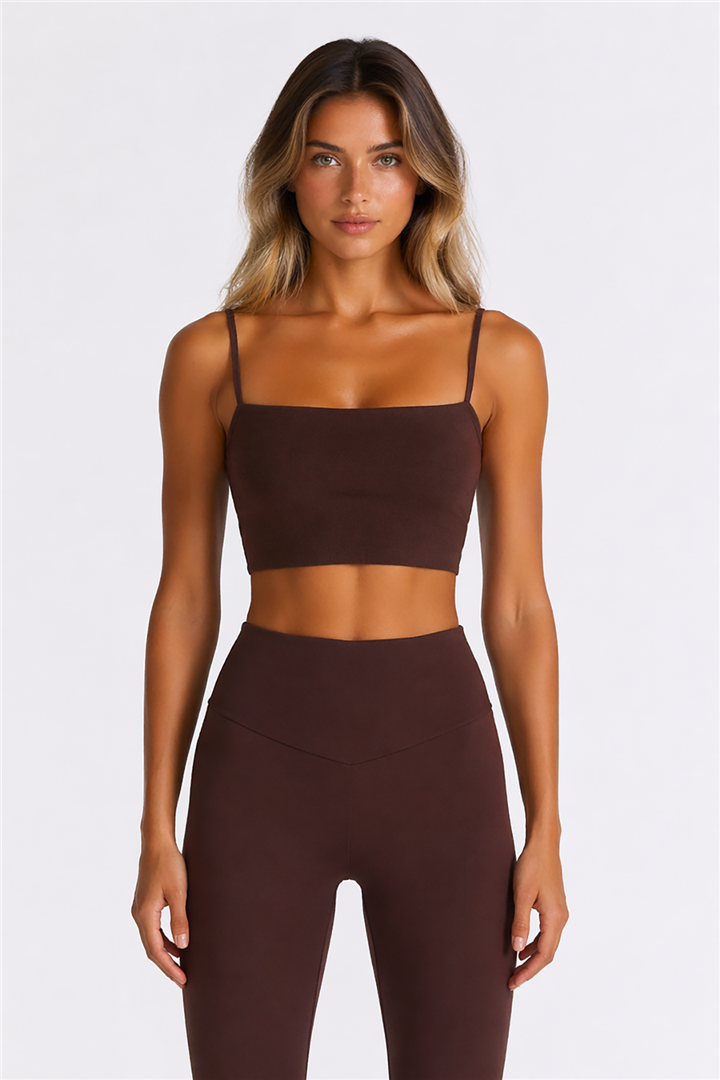 Askılı Crop Atlet Kahve | Fashion Friends
