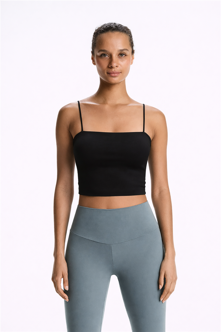 Askılı Crop Atlet Siyah | Fashion Friends