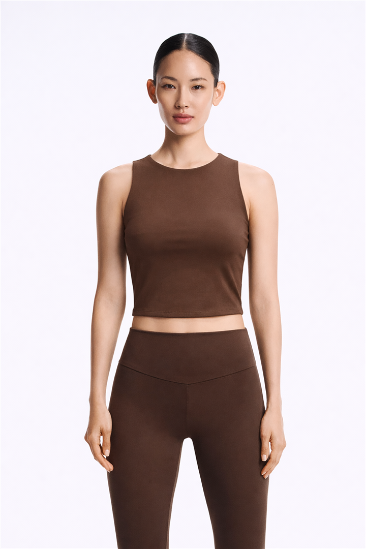 Bisiklet Yaka Double Atlet Kahve | Fashion Friends