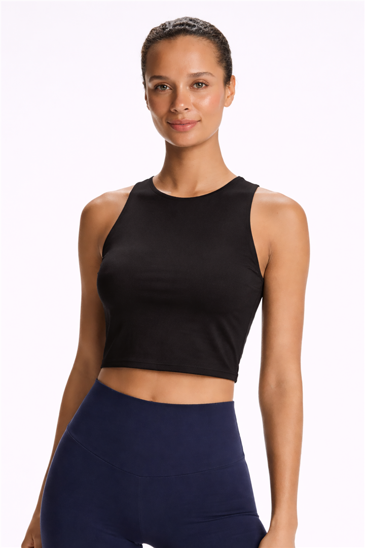 Bisiklet Yaka Double Atlet Siyah | Fashion Friends