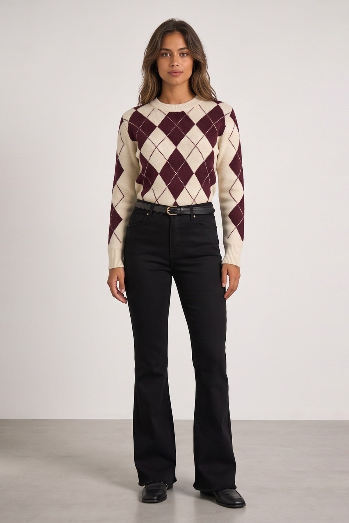 Crop Flare Denim Pantolon Siyah | Fashion Friends