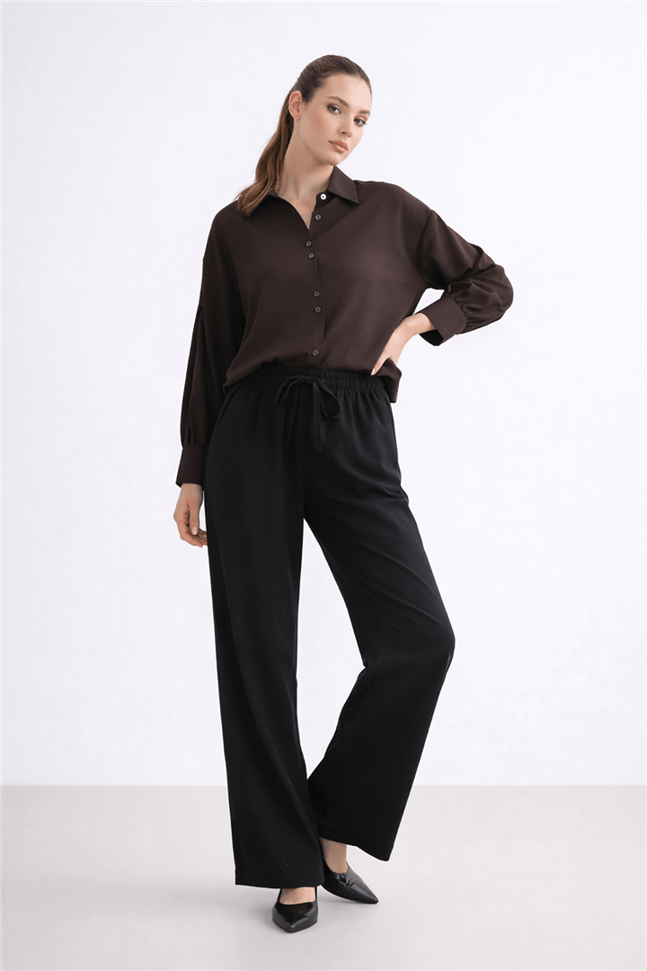 Geniş Paça Pantolon Siyah | Fashion Friends