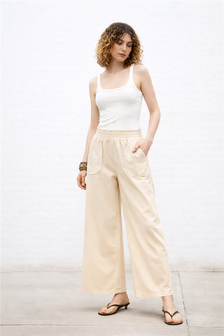 Geniş Paça Pantolon Taş | Fashion Friends