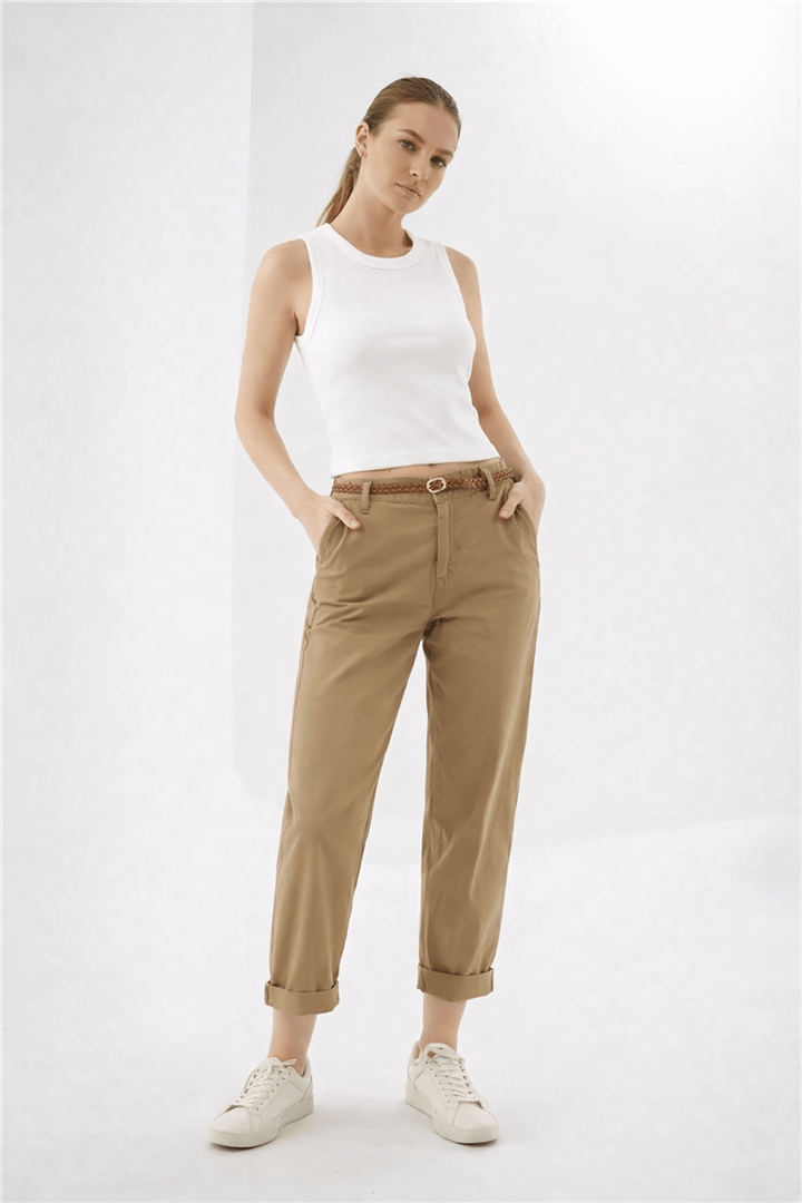 Kemerli Pantolon Camel | Fashion Friends