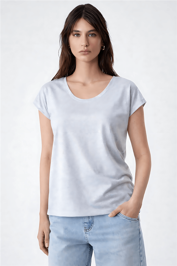 Simli Bluz Gümüş | Fashion Friends