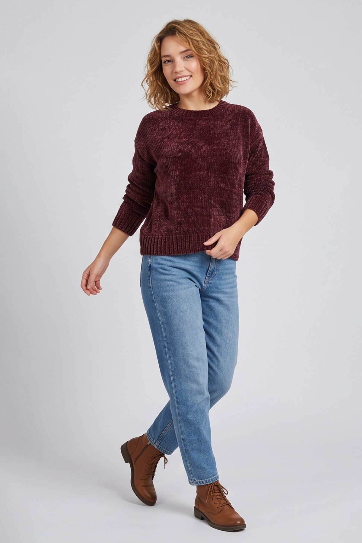 Şönil Kazak Bordo | Fashion Friends