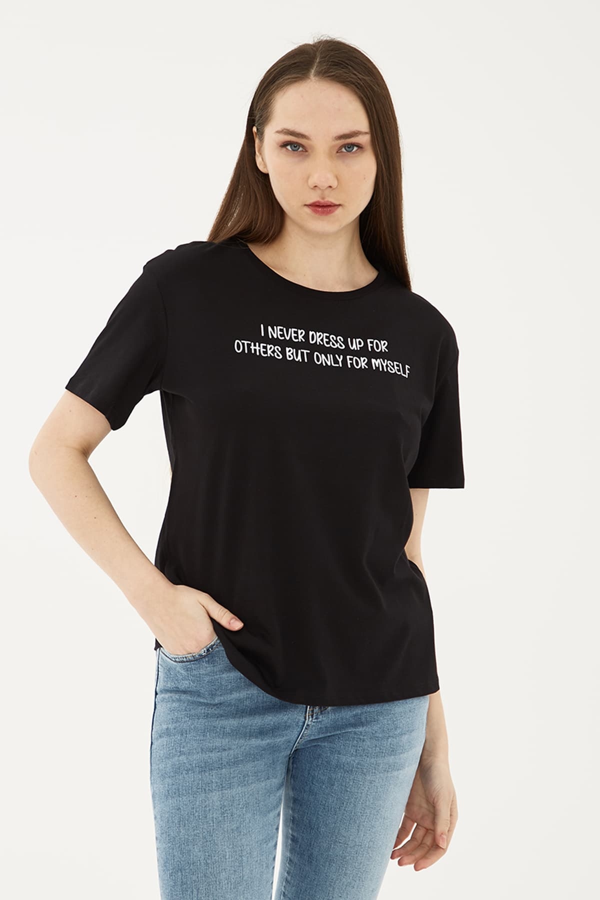 Baskılı T-Shirt Siyah / Black | Markasız