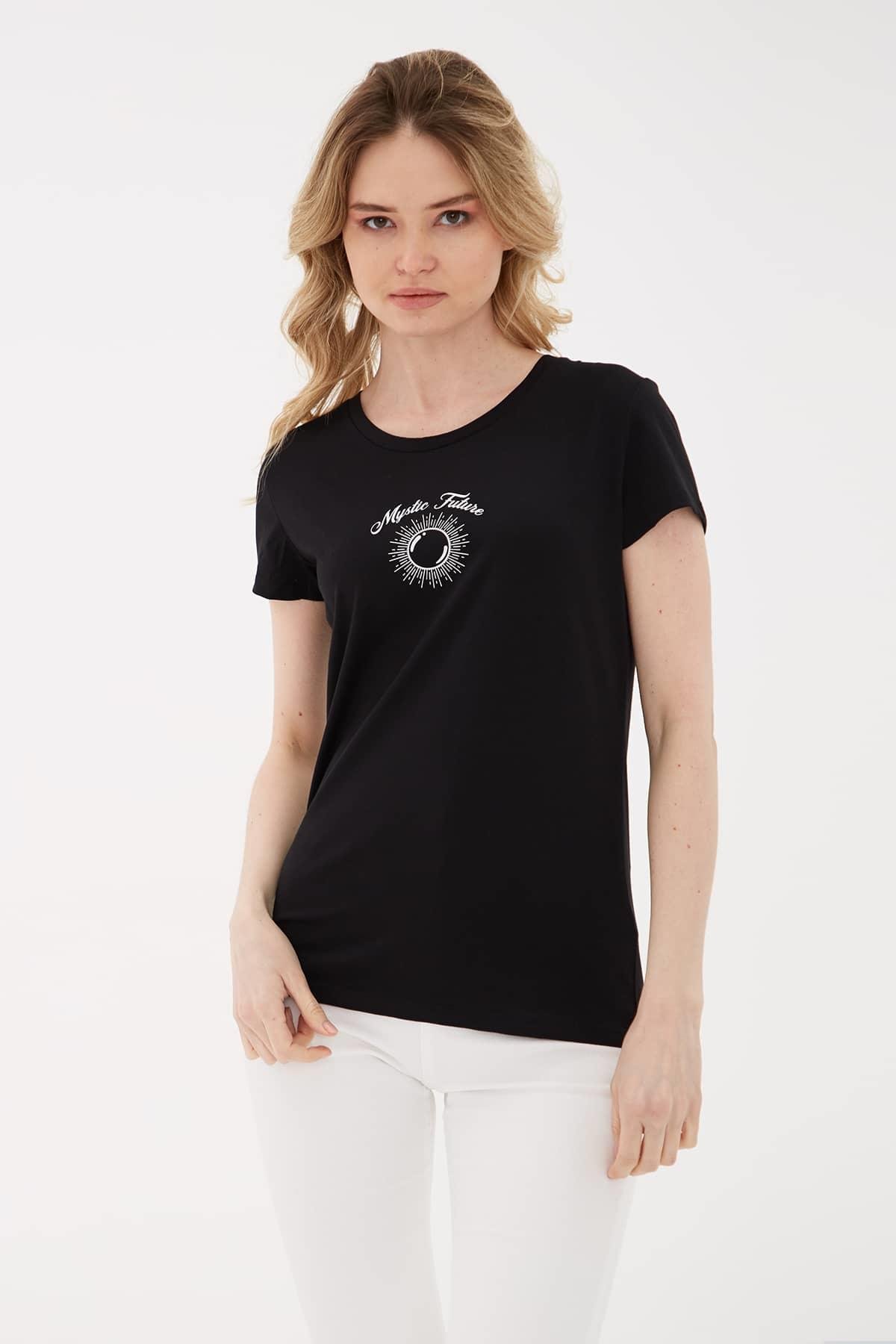 Baskılı T-Shirt Siyah / Black | Markasız