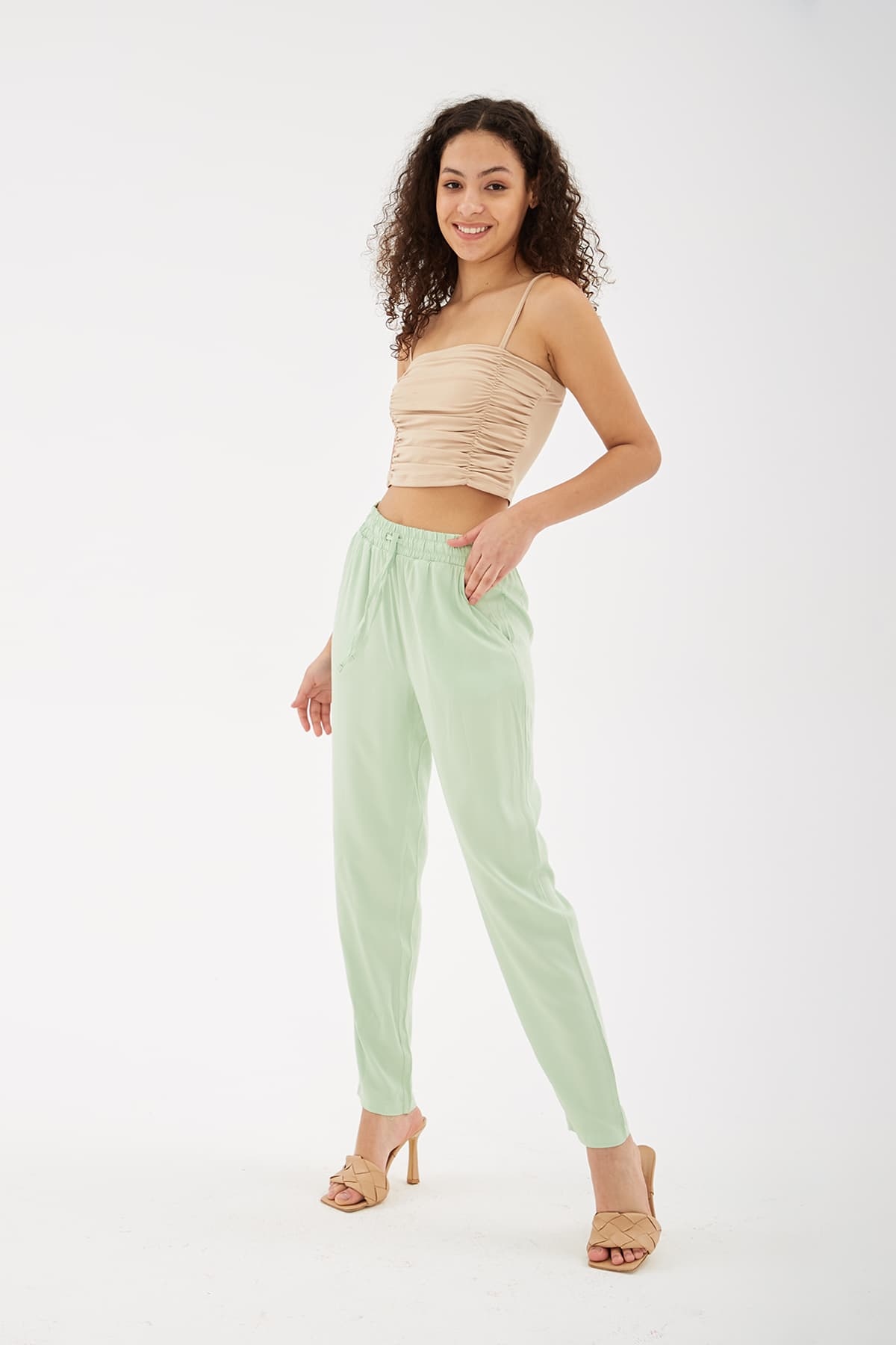 Beli Bağlamalı Pantolon Yeşil / Green | Markasız