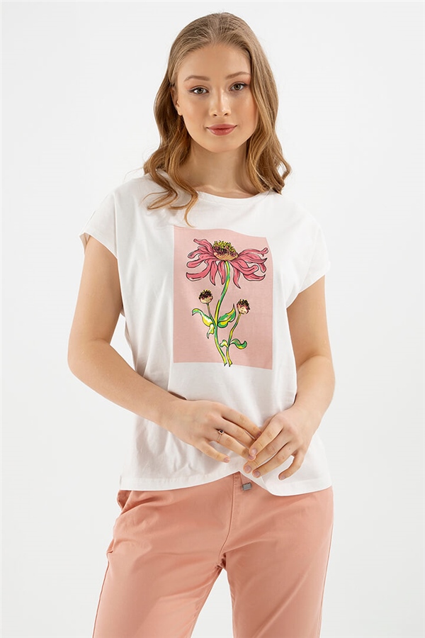Yarasa Kol T-Shirt Ekru / Ecru