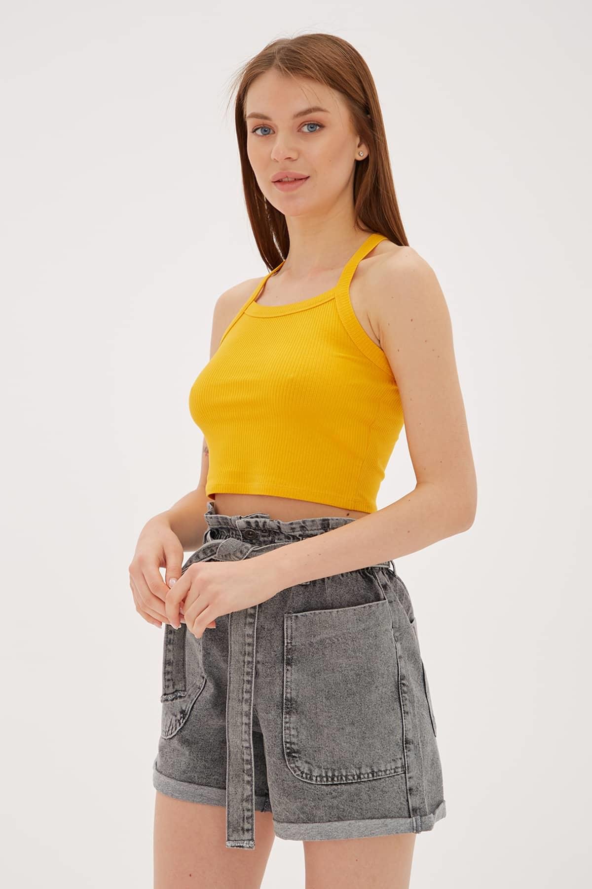 Askılı Crop Atlet Turuncu / Orange | Fashion Friends
