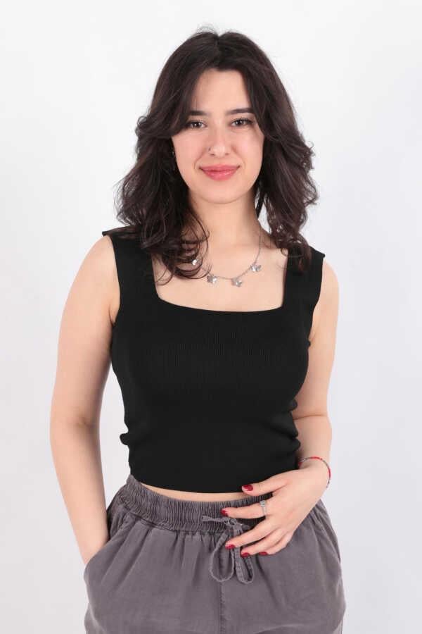 Kare Yaka Atlet Siyah | Fashion Friends