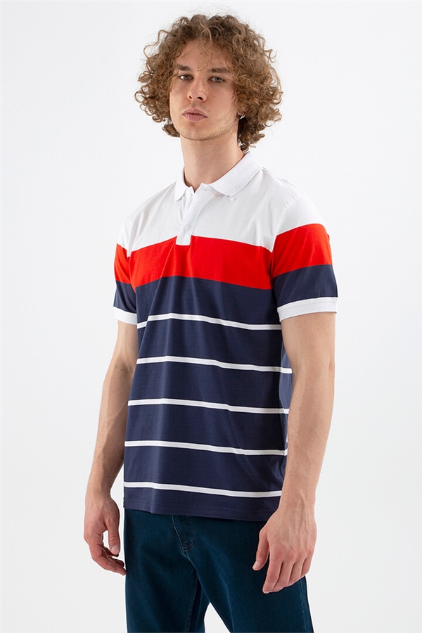 Polo Yaka Tişört Lacivert Erkek T-Shirt | Fashion Friends