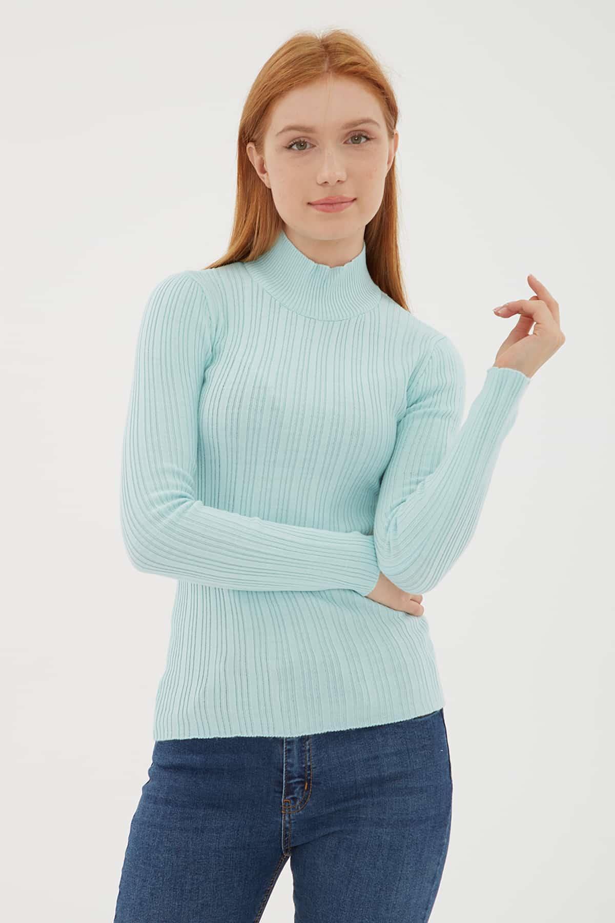 Yarım Balıkçı Kazak Mint | Fashion Friends