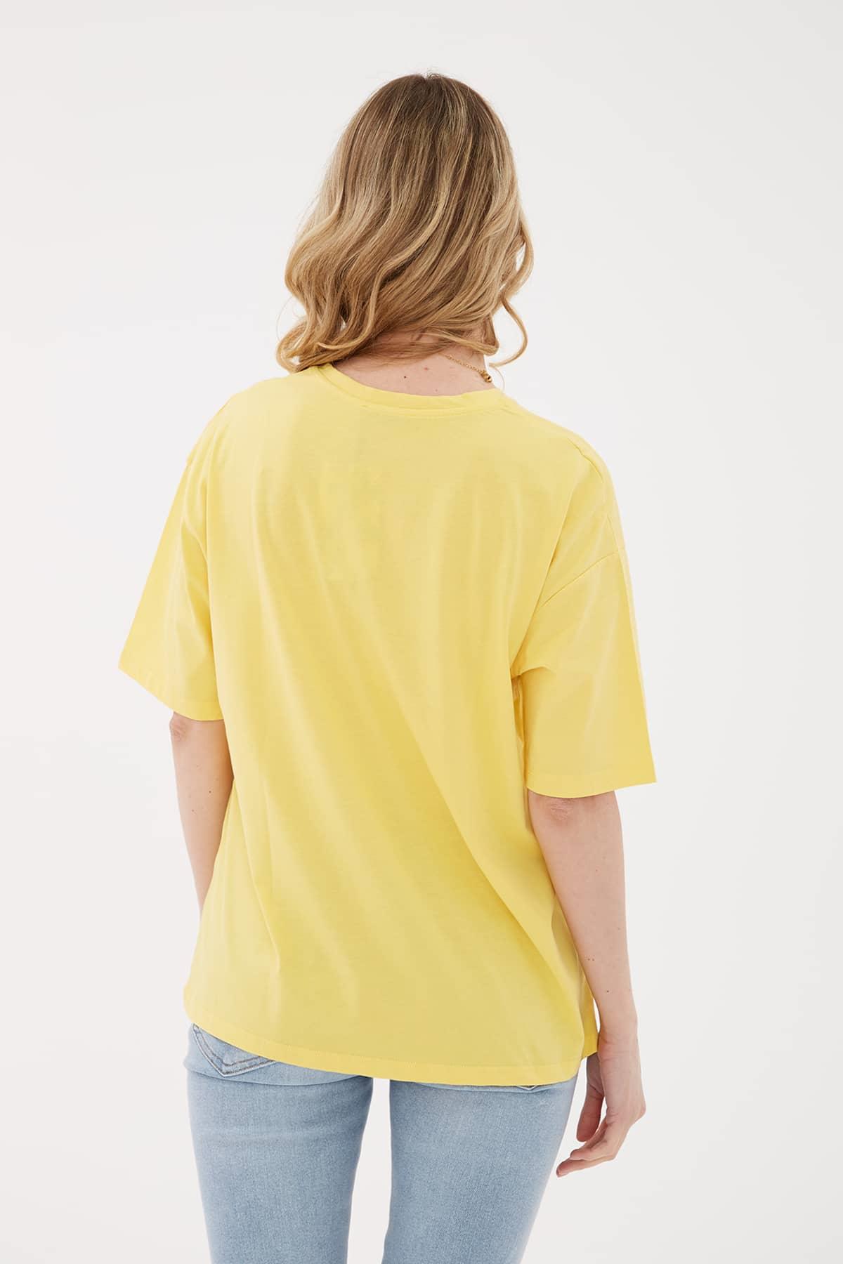 Baskılı Oversize T-Shirt Sarı / Yellow | Markasız