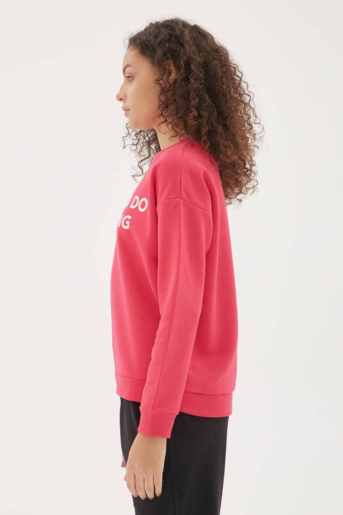 Baskılı Sweatshirt Fuşya / Fuchsia | Fashion Friends