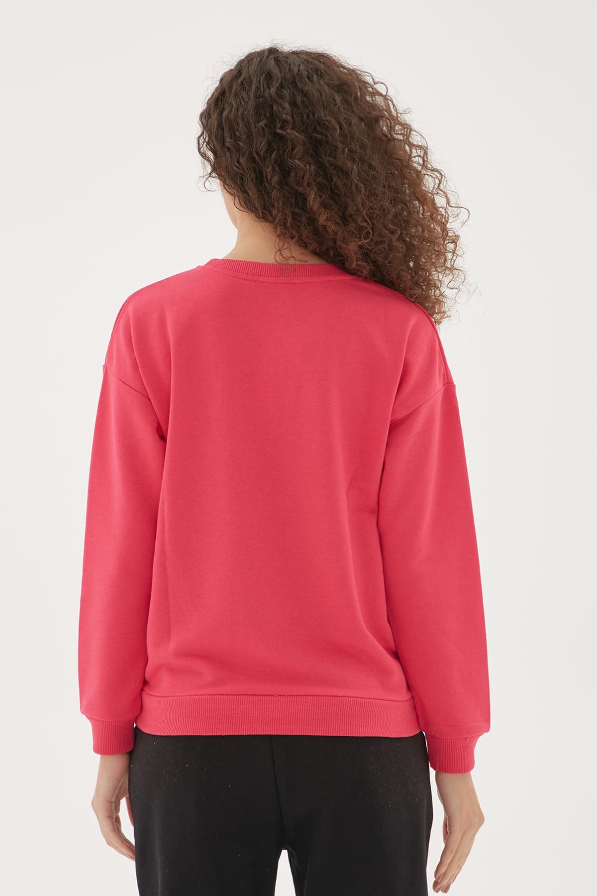 Baskılı Sweatshirt Fuşya / Fuchsia | Fashion Friends