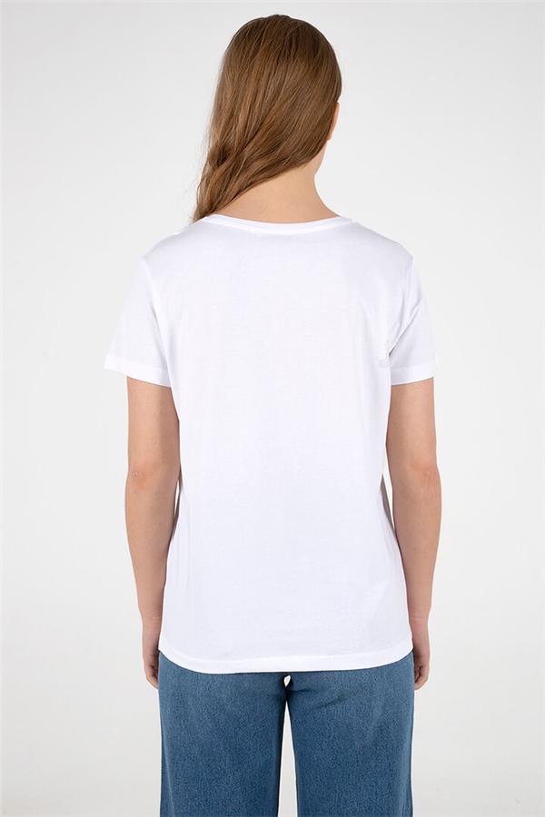 Baskılı T-Shirt Beyaz / White