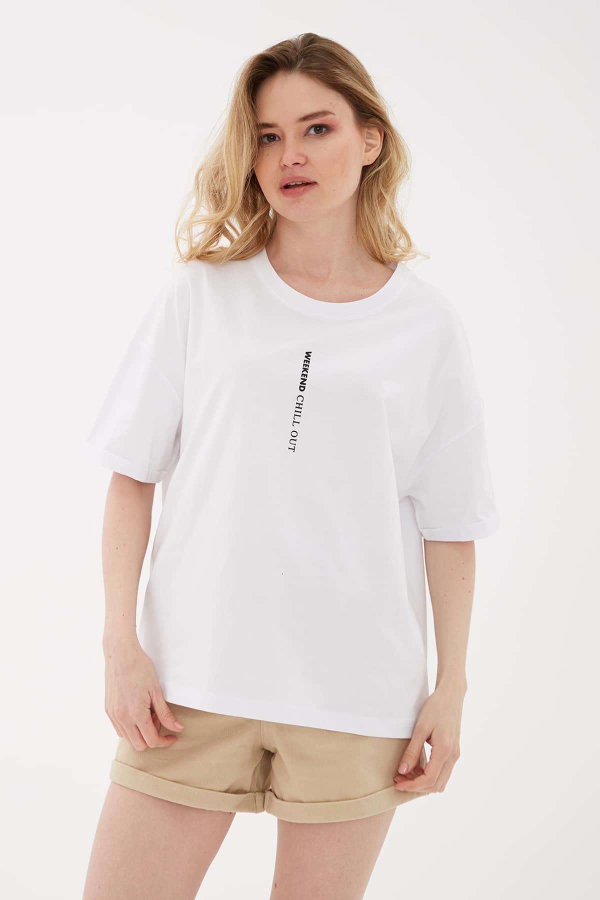 Baskılı T-Shirt Beyaz / White | Markasız
