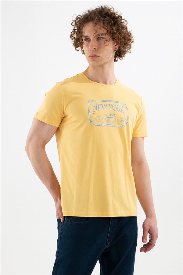 Baskılı T-Shirt Hardal / Mustard