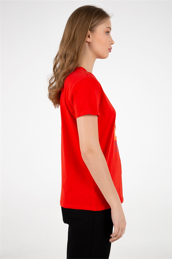 Baskılı T-Shirt Kırmızı / Red