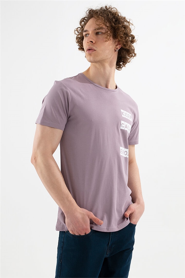 Baskılı T-Shirt Lila / Lilac