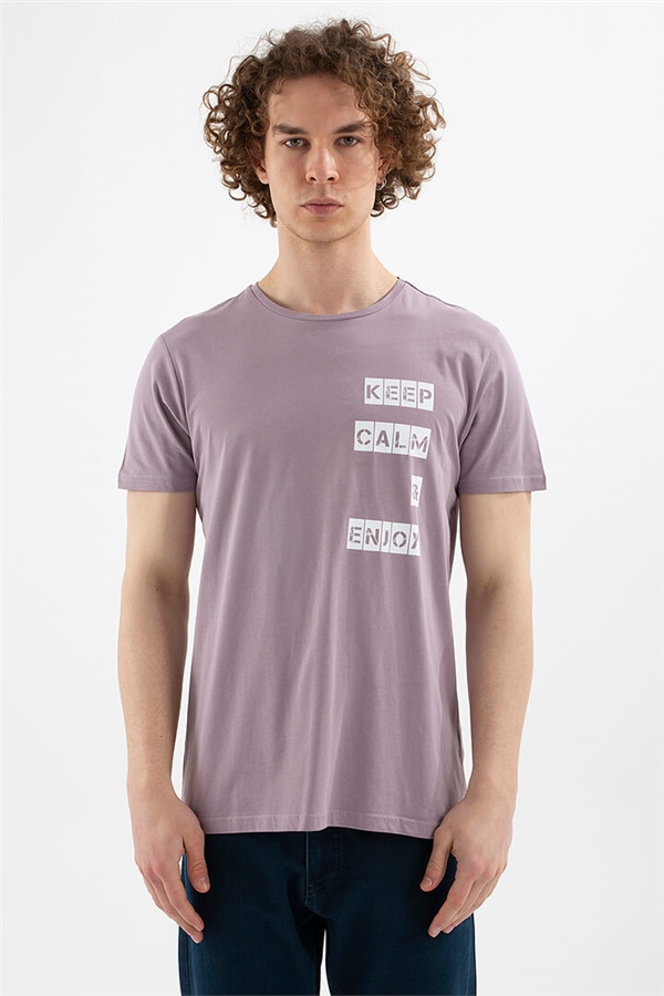 Baskılı T-Shirt Lila / Lilac