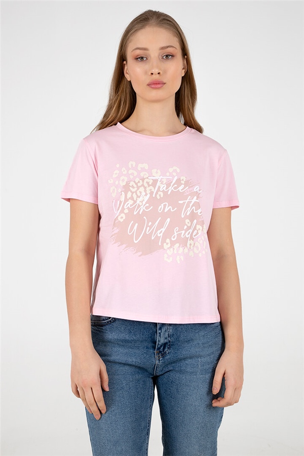 Baskılı T-Shirt Pembe / Pink