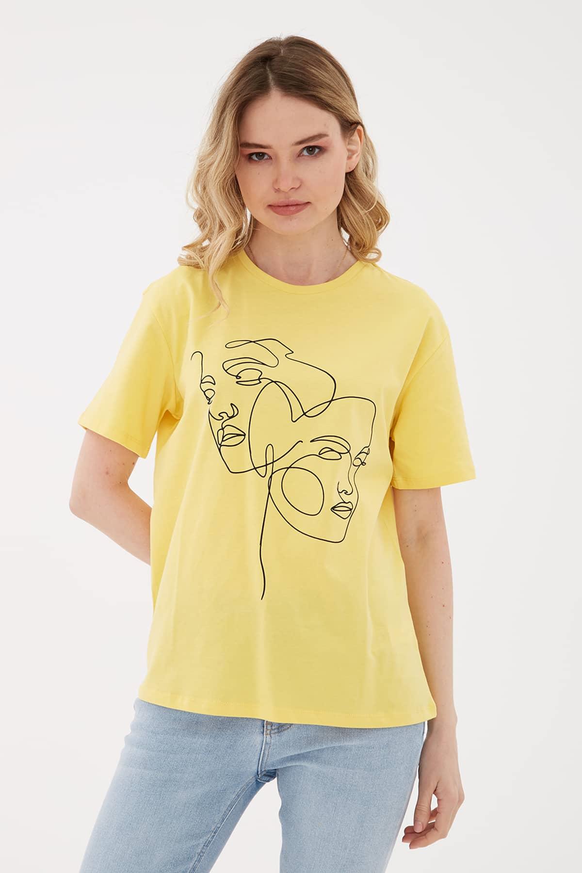Baskılı T-Shirt Sarı / Yellow | Markasız
