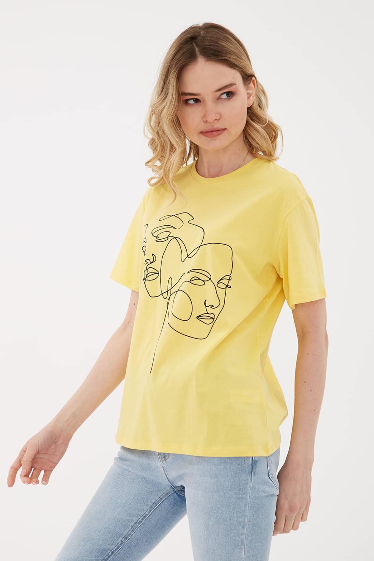 Baskılı T-Shirt Sarı / Yellow | Markasız