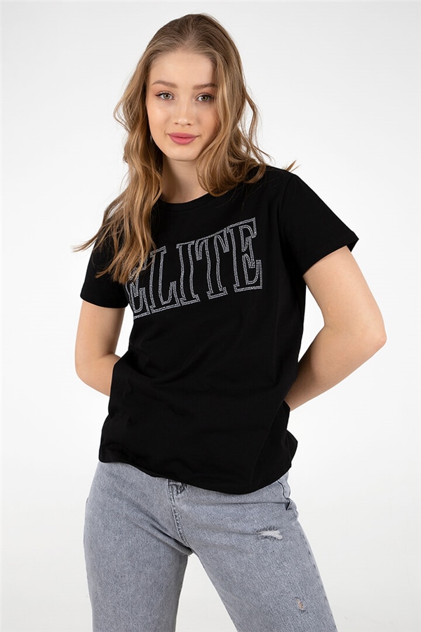Baskılı T-Shirt Siyah / Black